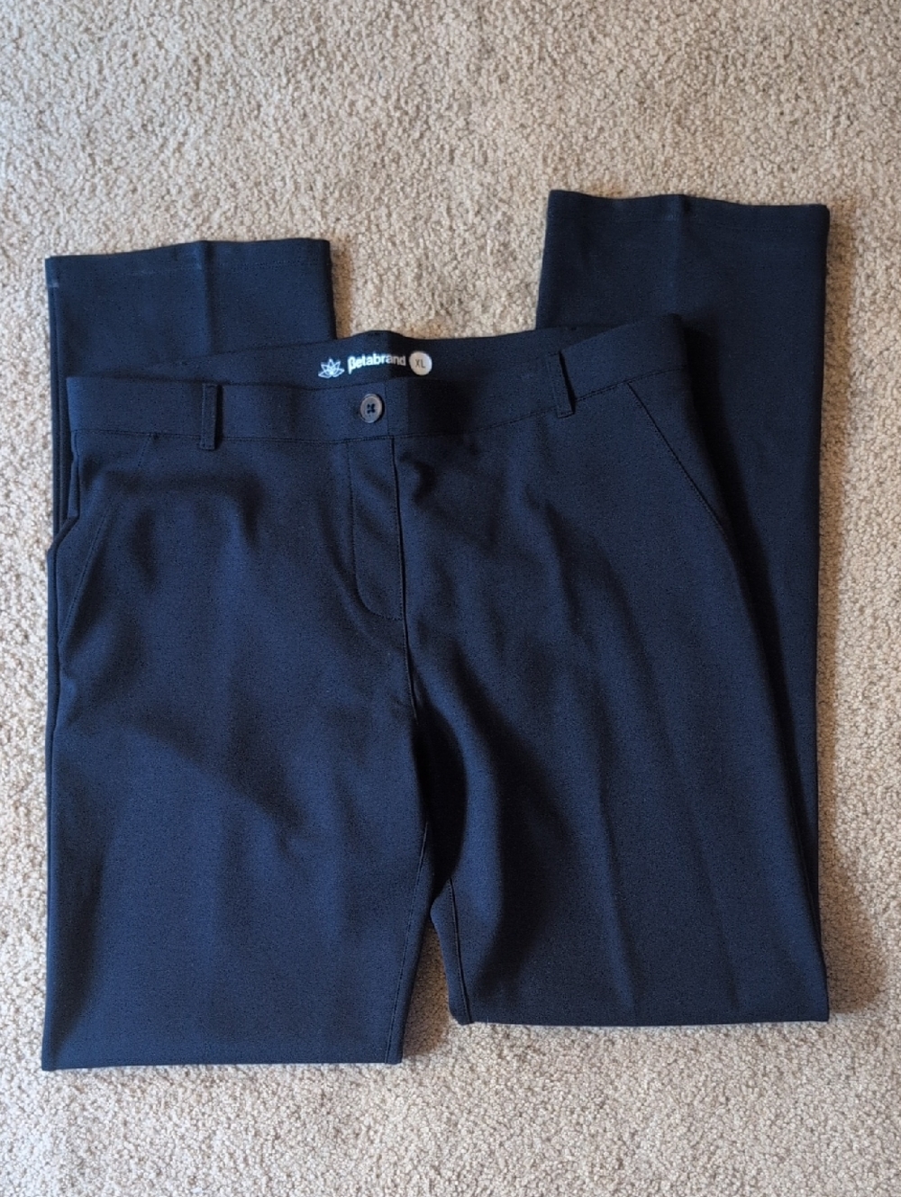 Betabrand Navy Stretch Dress Pants